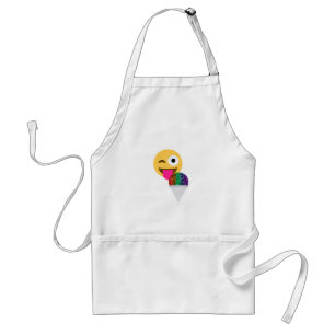 glitter wink emoji standard apron