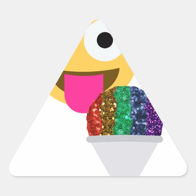 glitter wink emoji triangle sticker (Front)