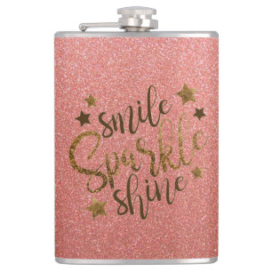 Glitter with Quote Hip Flask