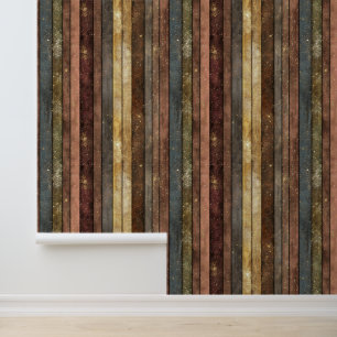 Glitter Wooden Board Pattern Wallpaper