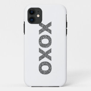 Glitter XOXO Silver iPhone 11 Case