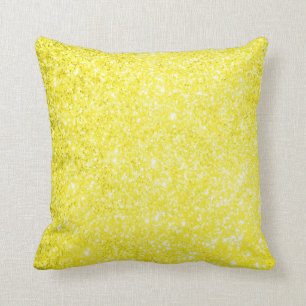 Glitter Yellow Throw Pillow