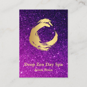 *~* Glitter Zen Brush Meditation Reiki Gold Business Card
