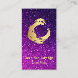 *~* Glitter Zen Brush Reiki Meditation Gold Business Card