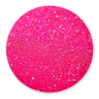 Glittered Hot Pink Ceramic Knob