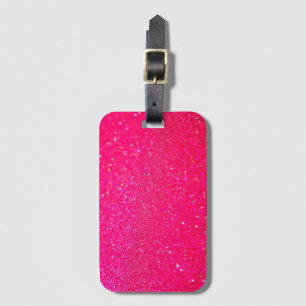 Glittered Hot Pink Luggage Tag