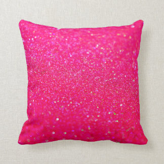 Glittered Hot Pink Throw Pillow
