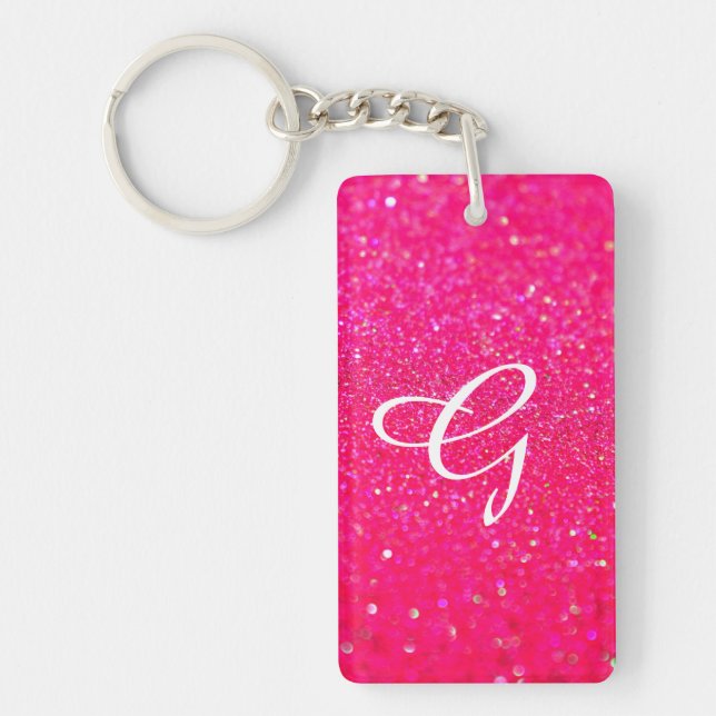 Glittered Keychain Pink (Front)
