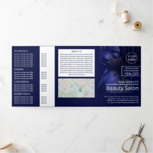 Glittered Model, Beauty Salon Tri-Fold Flyer