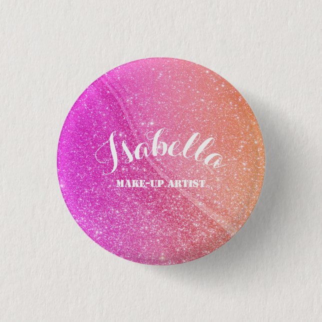 Glittered Pink Orange Button Gift  (Front)