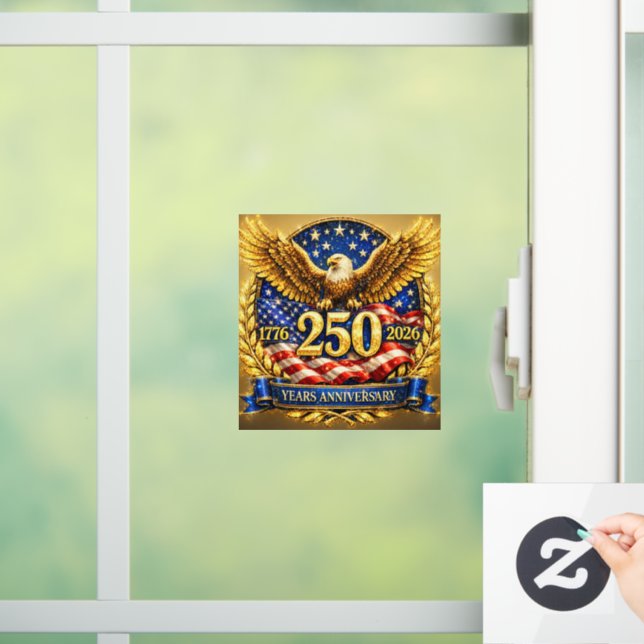 Glittered Semiquincentennial Eagle Emblem  Window Cling (Home)