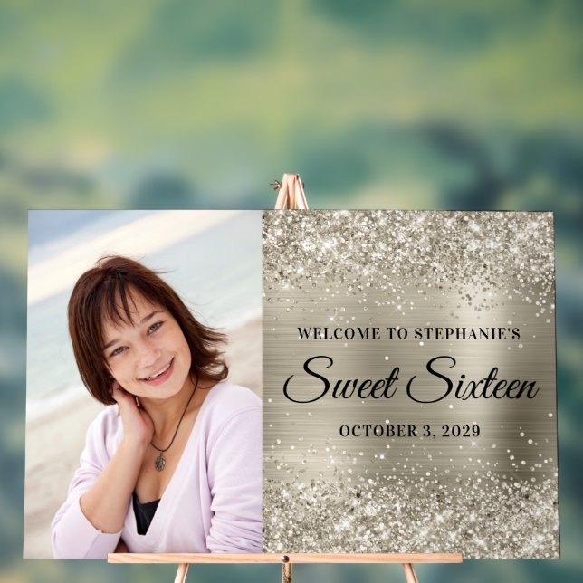 Glitterie Platine Sweet sixteen à huile Bienvenue  (Neutre)