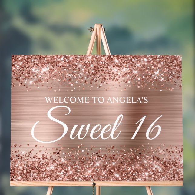 Glitterie Rose Gold Foil Sweet 16 (Neutre)
