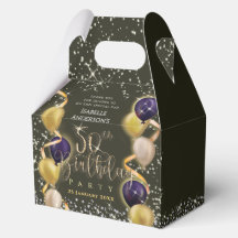 Glittering Balloons 50th Birthday Black