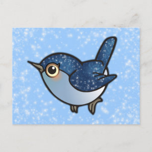 Glittering Blue Bird Postcard