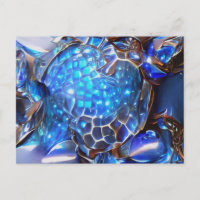 Glittering blue crystalized turtle shell