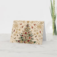 Glittering Christmas Tree with Gold Foil