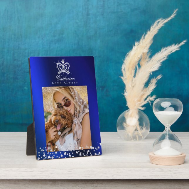 Glittering Crown Blue Plaque (Side)