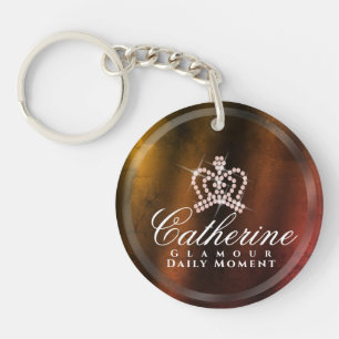 Glittering Crown Gold Keychain