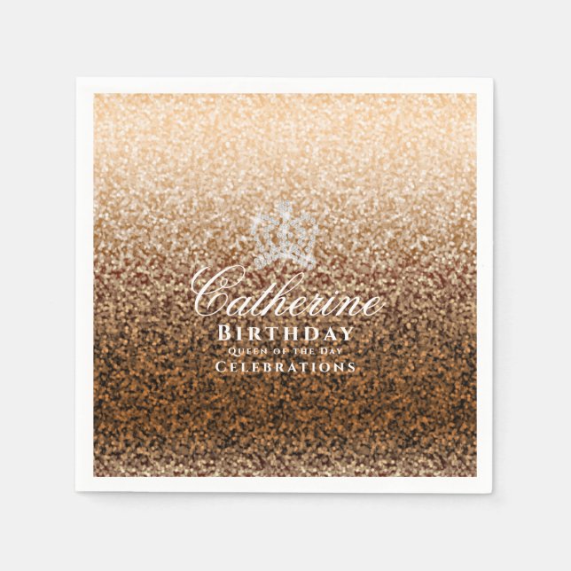 Glittering Crown Gold Napkin (Front)