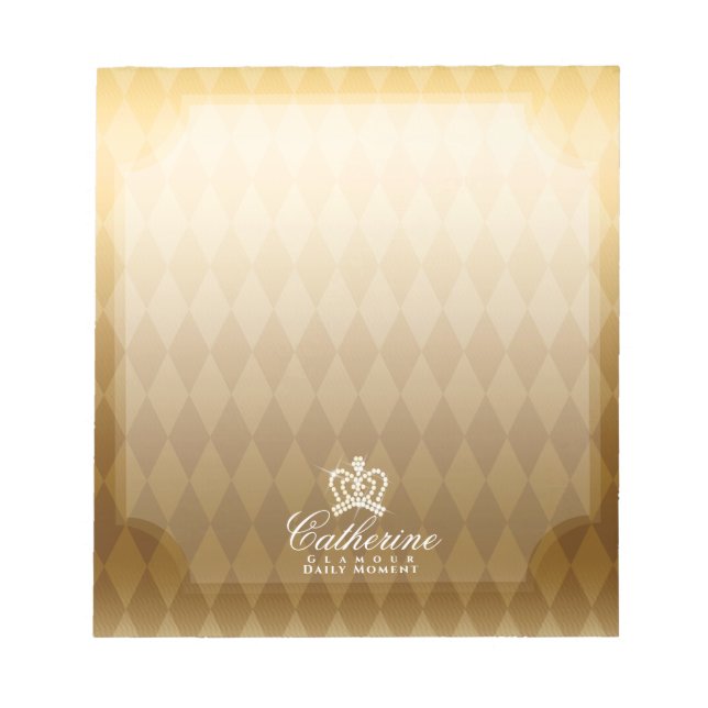 Glittering Crown Gold Notepad (Front)