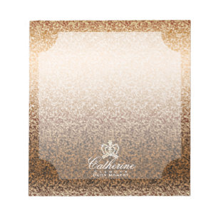 Glittering Crown Gold Notepad