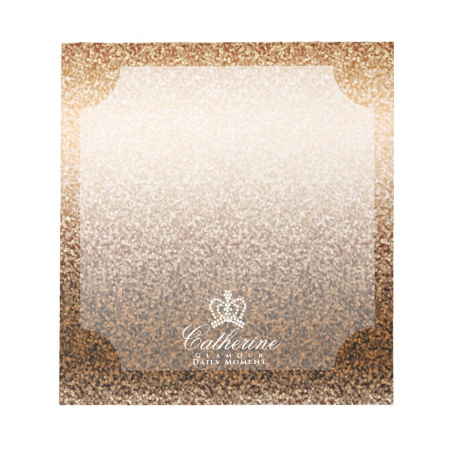 Glittering Crown Gold Notepad (Front)
