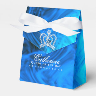 Glittering Crown Luxury Blue Aqua Favor Box