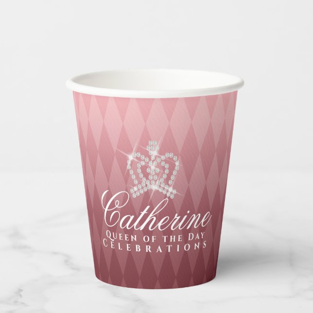 Glittering Crown Luxury Brown Paper Cups (Front)