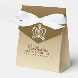 Glittering Crown Luxury Gold Favor Box