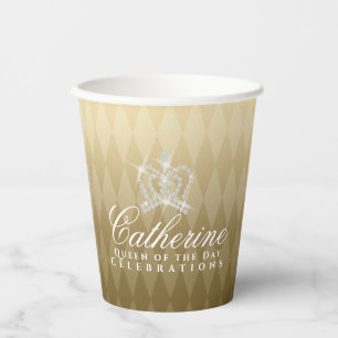 Glittering Crown Luxury Gold Paper Cups