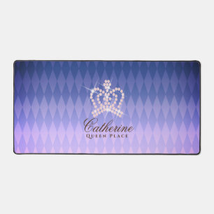 Glittering Crown Luxury Purple Desk Mat