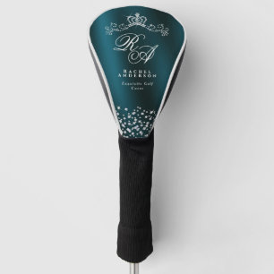 Glittering Crown Monogram Green Golf Head Cover