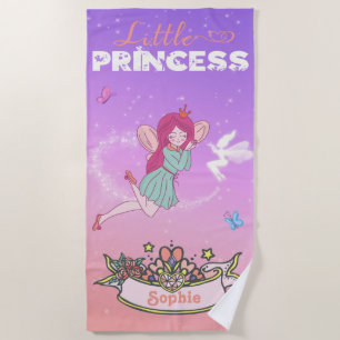 👸Glittering Fairy Princess Custom Name   Beach Towel