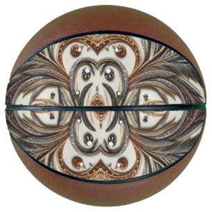 Glittering floral pattern with gemstone basketball