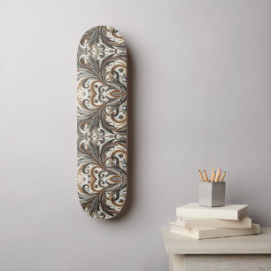 Glittering floral pattern with gemstone skateboard