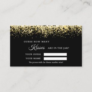 Glittering Gold Combien de baisers Douche Carte de