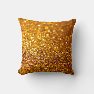 Glittering Gold Glitter Pattern Throw Pillow
