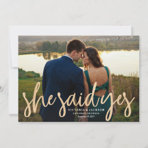 Glittering Gold Save the Date Photo Announcement