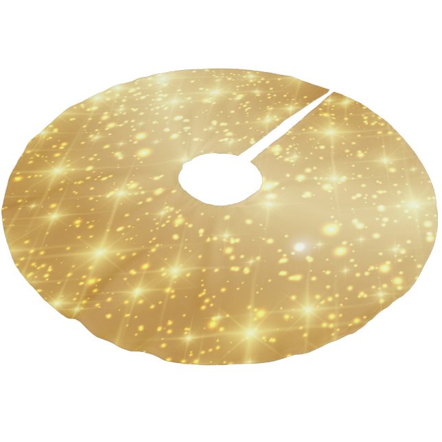 Glittering Golden Brushed Polyester Tree Skirt (Angled)