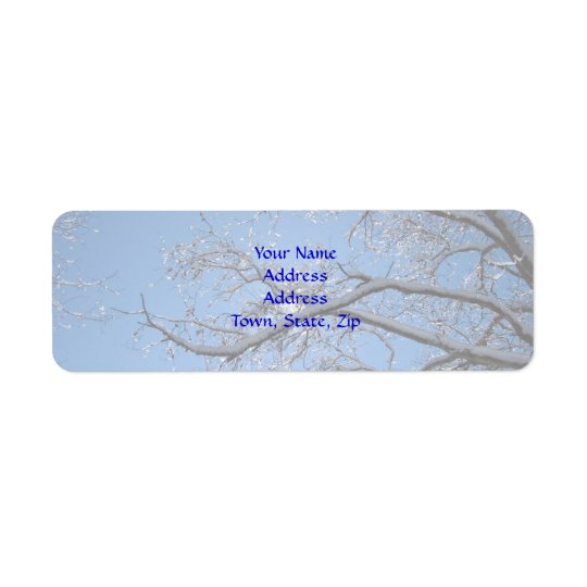 Glittering Ice and Snow Covered Trees Return Address Label
