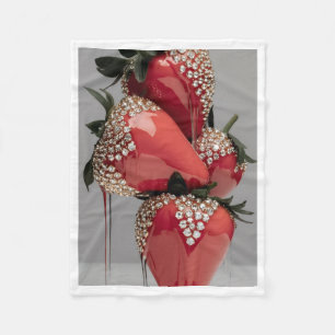 Glittering Jewel Strawberries Blanket