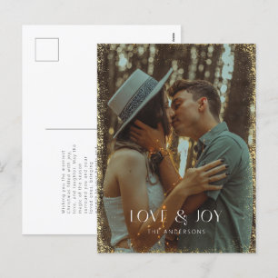 Glittering Love & Joy Holiday Photo Card