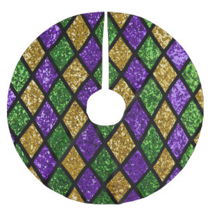 Glittering paillettes diamonds, festive background brushed polyester tree skirt