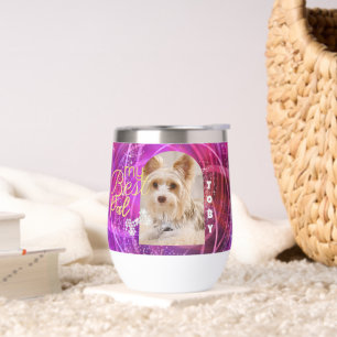 Glittering Pet Dog Photo Mangenta