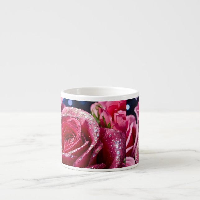 Glittering Pink Rose Speciality Mug (Front)