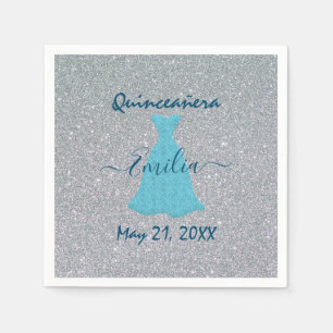 Glittering Quinceanera Commemoration Napkin