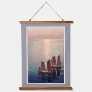 Glittering Sea, Hiroshi Yoshida, Woodcut Hanging Tapestry