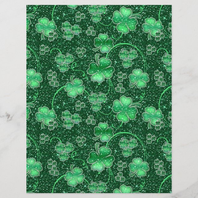 Glittering Shamrocks and Swirls ID289 (Front)