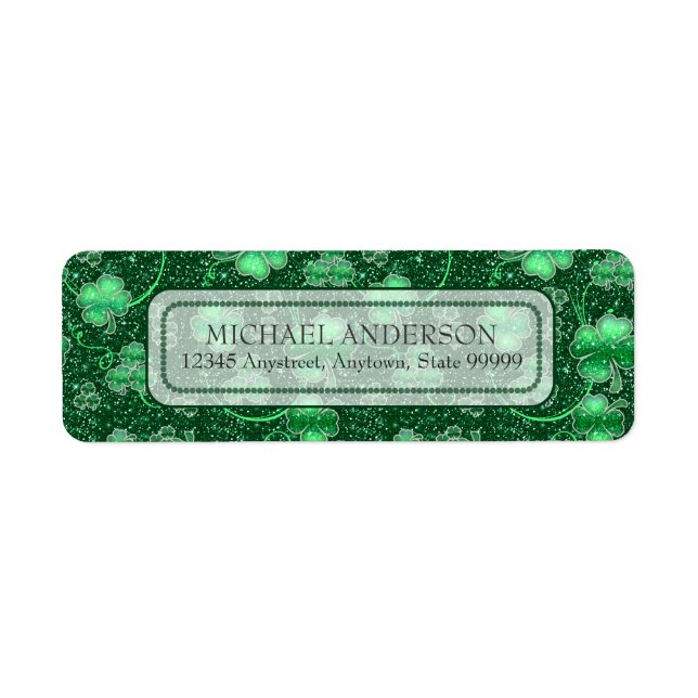 Glittering Shamrocks and Swirls ID289 (Front)